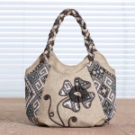 Yogodlns Vintage linane k&auml;ekott naistele rahvusliku stiiliga top - k&auml;epidemega kott Keskealiste naiste &otilde;lakott Art Tote emakott 30*10*20cm