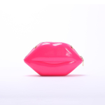 Uus Naiste Kott Huulekoti Kujuline Pehme Kest PVC Pressitud Kest Huulekujuline V&auml;ike Kott Naiste Kett Crossbody Kott roosa roosa v&auml;rv