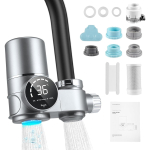 LED-ekraaniga veefilterkraan, veefilter joogiveele k&ouml;&ouml;ki, eemaldab kloori, raskemetalle ja halva maitse, katlakivifilter 1PCS gray
