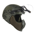Taktikaline t&auml;ielikult kaitsev kiiver pooln&auml;omaski suukaitse/klappklaaside/k&otilde;rvakaitsetega Jahilaskmine Airsoft Paintball 3.0 Wendy kiiver HL-109 GREEN