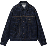 Carhartt WIP Duck Helston Jakk Kamuflaažitr&uuml;kiga &Uuml;he n&ouml;&ouml;pidega Pikkade varrukatega Denim Jakk Meeste jakid Sinine I033766-2I2-06 XL black