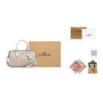 COACH Rowan kunstnahast &otilde;lakott, crossbody kott, k&auml;ekott V&auml;ike Naiste Vanillivalge CW329-IMXDM One Size 6 beige