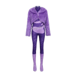 Anime uus naislaulja Shakira cosplay komplekt kitsekarusnahast lilla mantel kombinesoon v&ouml;&ouml;ahel lavakost&uuml;&uuml;m J&otilde;uludeks ja Halloweeni jaoks 150 purple