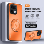 AG Matt magnetiline &uuml;mbris Realme 16 Pro Plusile 360&deg; p&ouml;&ouml;rleva r&otilde;ngashoidjaga Traadita laadimise k&otilde;va kate Realme 16Pro + jaoks realme 16 Pro+ oranž