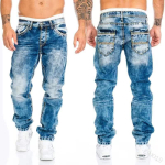Meeste Hip Hop Kontrast&otilde;mblustega Denim P&uuml;ksid - Uus Stiil, Euroopa & Ameerika, Vabaaja Sirge L&otilde;ige M gray