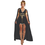 Halloween Athena Kreeka Muusa cosplay keskaegne Kleopatra kleit lavastus kost&uuml;&uuml;m S must
