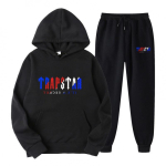 Trapstar Streetwear Kapuutsiga Fliisist Dressipluus Vabaaja Spordiks Kaheosaline Komplekt Meestele ja Naistele XXXL must