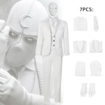 Film Halloween Kuu Superkangelane Hr &Ouml;&ouml; Cosplay Kost&uuml;&uuml;m Meestele Valge Lips Gilet &Uuml;likond Peakate Mask Komplektid Karnevali Maskeraadi &Uuml;likond L gray
