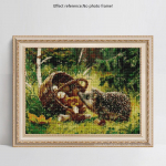 Teemantmosaiik Hedgehog Ristpistes Rhinestone t&auml;isteemanttikandid Loomade teemantmaal 20*30 cm