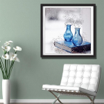 Isetegija maalimine heledad kivikivid 5D teemanttikandid k&auml;sit&ouml;&ouml; teemantkingitus lillevaas teemant 30x30CM