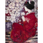 5d t&auml;is&uuml;mmargune teemantmaal, naine teemanttikandid, ristpistes elutoa sisustus. 20X30CM