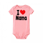 I Love Mama ja Papa Print Newborn Baby Romper Jupmsuit komplekt 3M