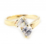 Bague Plaqu&eacute; Or 'l'Enlac&eacute;e' Blanc 52 kuld