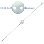 Les Tr&eacute;sors De Lily [F3942] - Bracelet Argent 'Sagesse' nacre argent&eacute; - 13 mm valge