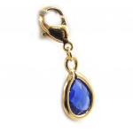 Les Tr&eacute;sors De Lily [L1277] - Pendentif Charm 'Linda' bleu Plaqu&eacute; Or sinine
