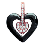 Les Tr&eacute;sors De Lily [L4675] - kullatud ripats  Love  must (keraamiline) roosa kuld - 20x20 mm must