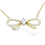 Les Tr&eacute;sors De Lily [L7052] - kullatud kaelakee  Romantic Knot  valge kuld - 27x8 mm kuld