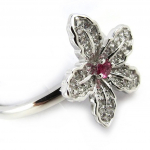 Bague argent 'Vahin&eacute;' rose blanc 50 h&otilde;be