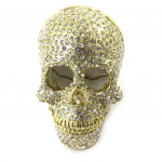 Les Tr&eacute;sors De Lily [N5760] - Coffret &agrave; Bijoux 'T&ecirc;te de Mort' blanc dor&eacute; - 60 mm kuld