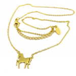 Les Tr&eacute;sors De Lily [P8070] - Collier acier 'Licorne My Unicorn' dor&eacute; - 13x12 mm kuld
