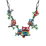 Les Tr&eacute;sors De Lily [Q5808] - Collier cr&eacute;ateur 'Lilipoupettes' (hiboux) multicolore - 60x45 mm mitmev&auml;rviline