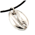Les Tr&eacute;sors De Lily [Q7500] - Pendentif Argent artisanal 'Cowrie' argent - 12x9 mm h&otilde;be