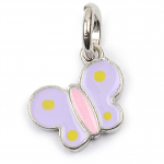 Les Tr&eacute;sors De Lily [Q9436] - Pendentif Argent 'Papillon' violet rose argent&eacute; (rhodi&eacute;) -  9x6 mm lilla
