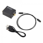 3,5 mm digitaal-analoogheli muundur, optilise kiu koaksiaalsignaali analoogheli adapter must