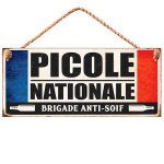 Les Tr&eacute;sors De Lily [R0861] - Metallplaat 'Messages' sinine valge punane (Picole Nationale - januvastane brigaad) - 30x13 cm sinine