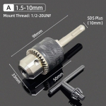 1 tk 2&ndash;13 mm / 1,5&ndash;10 mm metallist h&uuml;lsiga puur padruniga puurimine, kiirvahetusotsakadapteri muundur SDS-adapteri riistvara t&ouml;&ouml;riistatarvikud