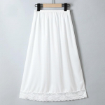 Naiste Satiinist Kunstsiidist alusseelik Alusseelik Pool Slip Midi Pitsist seelik one size