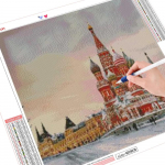 Teemantmaal Ristpistes Kirik T&auml;isruudukujuline &uuml;mmargune puur K&auml;sit&ouml;&ouml; Teemanttikandid Soodusm&uuml;&uuml;k Talvine maastik K&auml;sitsi valmistatud kingitus Full Round （30x30CM）