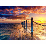 3D-teemantmaaling mere &auml;&auml;res p&auml;ikeseloojangu ristpistes t&auml;isteemanttikandid teemanttikandi komplekt puidust silla maastik k&auml;sit&ouml;&ouml; kodukaunistus Full Round (20X30CM)