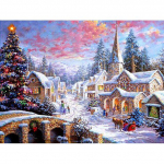 DIY Teemantmaal Lumi Talvine Maastiku Teemanttikandid T&auml;ielik &uuml;mmargune rhinestone mosaiikpilt 50X70CM lilla