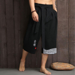 Jaapani kimono Traditsioonilised p&uuml;ksid Meeste Aasia riided Vannip&uuml;ksid Vabaaja vabad meeste Jaapani stiilis Yukata p&uuml;ksid Linased k&auml;rbitud p&uuml;ksid L must
