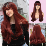 ALAN EATON Ombre veiniga puhutud Cosplay Lolita parukad tukkidega, pika suure lainega s&uuml;nteetilised parukad naistele k&otilde;rge temperatuuriga kiust