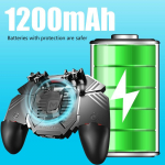 AK77 Six Finger k&otilde;ik-&uuml;hes mobiilim&auml;ngukontroller PUBG mobiilim&auml;ngude artefaktide m&auml;nguk&auml;epideme jaoks 1200mAh