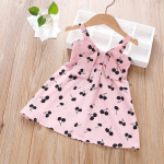 T&uuml;drukute lilleline kleit Lasteriided Suvine uus vestikleit Korea multifilmid Baby Gilrs varrukateta kleit 90 roosa