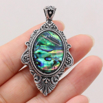 Naturaalse kestaga ripats Lapis lazuli/roheline aventuriin/amet&uuml;st/t&uuml;rkiissinine ripats ehete valmistamiseks DIY kaelakee k&auml;ev&otilde;ru tarvik 30x55mm/Abalone