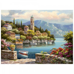 DIY 3D teemantmaaling Port Boat Tikand Cross Craft Stitch Home Decor Full Round 20x25CM