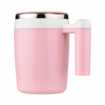 380mL isesegav kruus kaanega Automaatne magnetsegav kohvitass elektriline roostevaba teras roosa