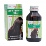 Maha Bhringaraj Taila: &otilde;li tumedatele, tervetele ja l&auml;ikivatele juustele (100 ml), Maha Bhringraj Taila, Ganga Pharmaceuticals 100 ml