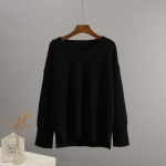 Hirsionsani elegantsed soliidsed silmkoelised kampsunid, s&uuml;gistalvised vabaaja sviitrid, naiste pehme O-kaelusega pikkade varrukatega džemprid one size must