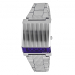 Bulova Computron Archive seeria roostevabast terasest sinine numbrilauaga kvarts 96C139 meeste k&auml;ekell