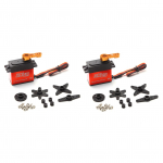 Digitaalne servo 20 kg suure p&ouml;&ouml;rdemomendiga 4 tk 180 kraadi roostevabast terasest k&auml;iguservo 1/8 1/10 1/12 skaala RC autodele 2pcs punane