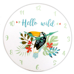 Les Tr&eacute;sors De Lily [A0299] &ndash; mitmev&auml;rviline troopiline puidust seinakell (tere metsik &ndash; tuukan) - 30 cm mitmev&auml;rviline