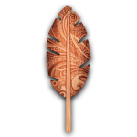 Les Tr&eacute;sors De Lily [A3549] - Pruun 'Maohi Leaf' puidust seinakaunistus - 88x30 cm pruun