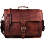 Uus s&uuml;learvutikott Meeste Real Goat Nahast Vintage Brown Messenger &otilde;lakott 11x15x4 pruun