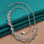 925 Sterling h&otilde;bedased viinamarjahelmed kaelakee Moe v&otilde;lu Ehted 45cm