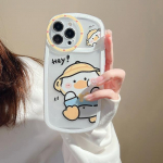 Round Love Yellow Duck K&auml;ev&otilde;ru Cartoon Pehmest Silikoonist Armas Cartoon Telefoni &Uuml;mbris Iphone 14max Pro 11 13 Promax 12 Xsmax X Xr jaoks For iphone 13promax